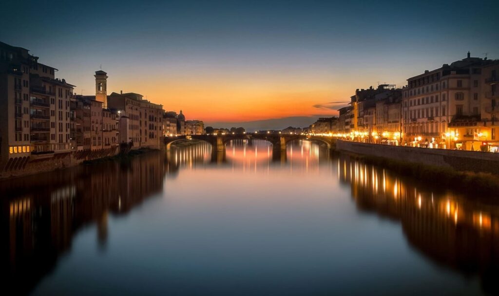 Ponte vecchio sera